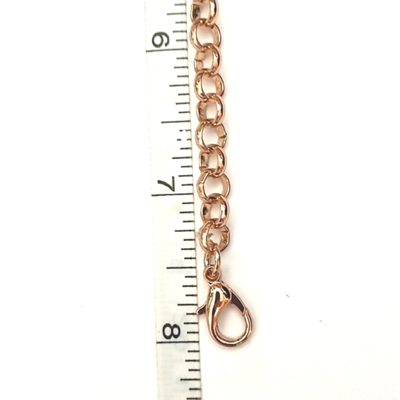 VINTAGE ROSE-GOLD PLATED SMOKY QUARTZ 8" BRACELET - Picture 9 of 9